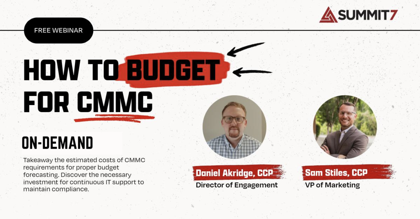 how to budget for cmmc webinar